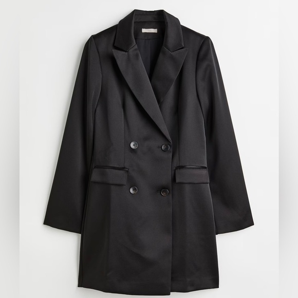 H&M Dresses & Skirts - H&M Black Double-Breasted Coat Dress